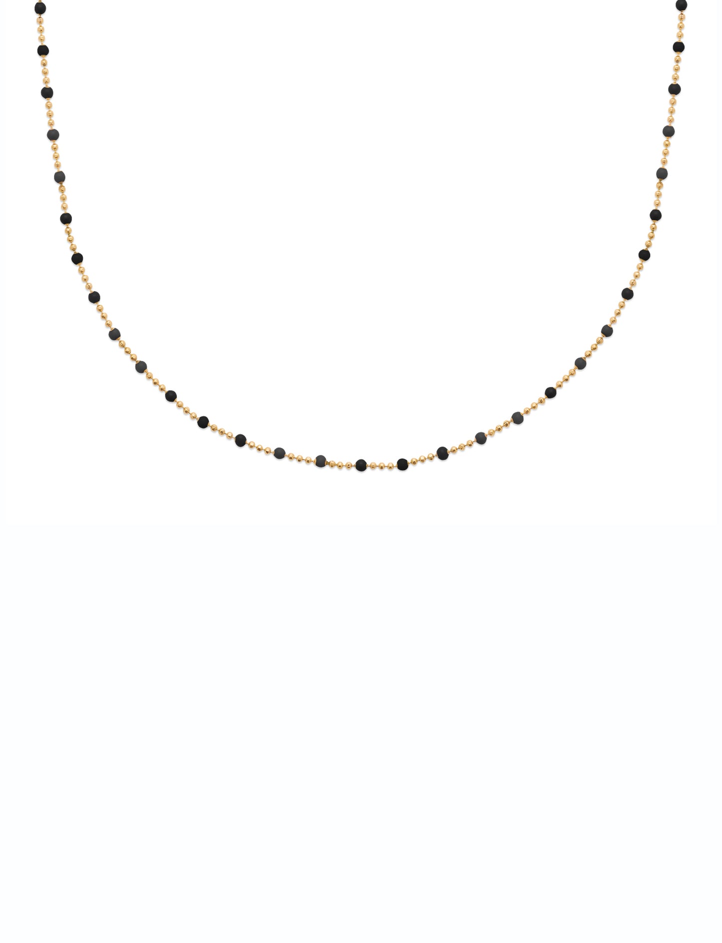 Black Beaded Enamel Necklace