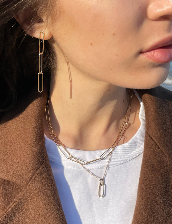 Double Paper Clip Necklace