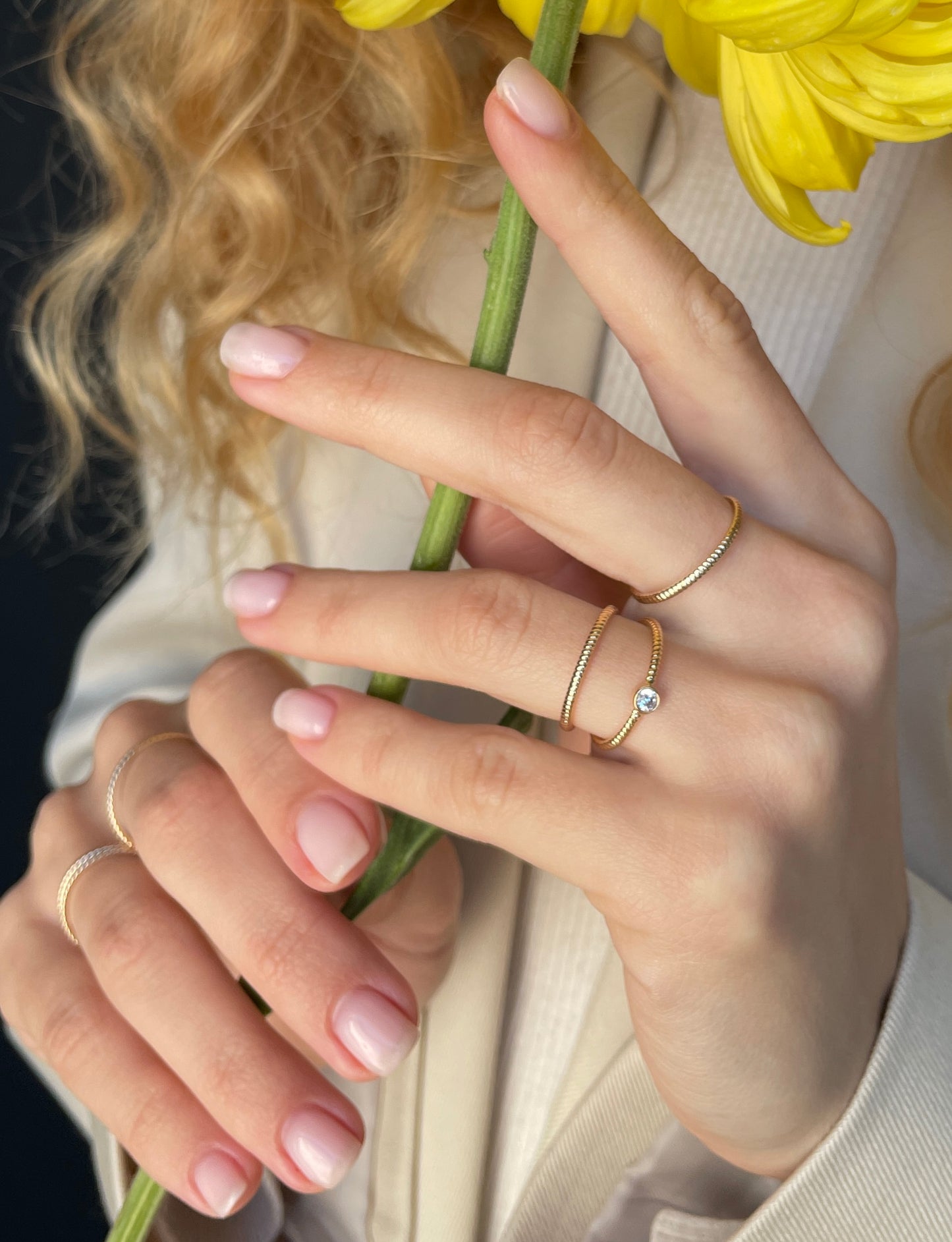 Twisted Zirconia Ring